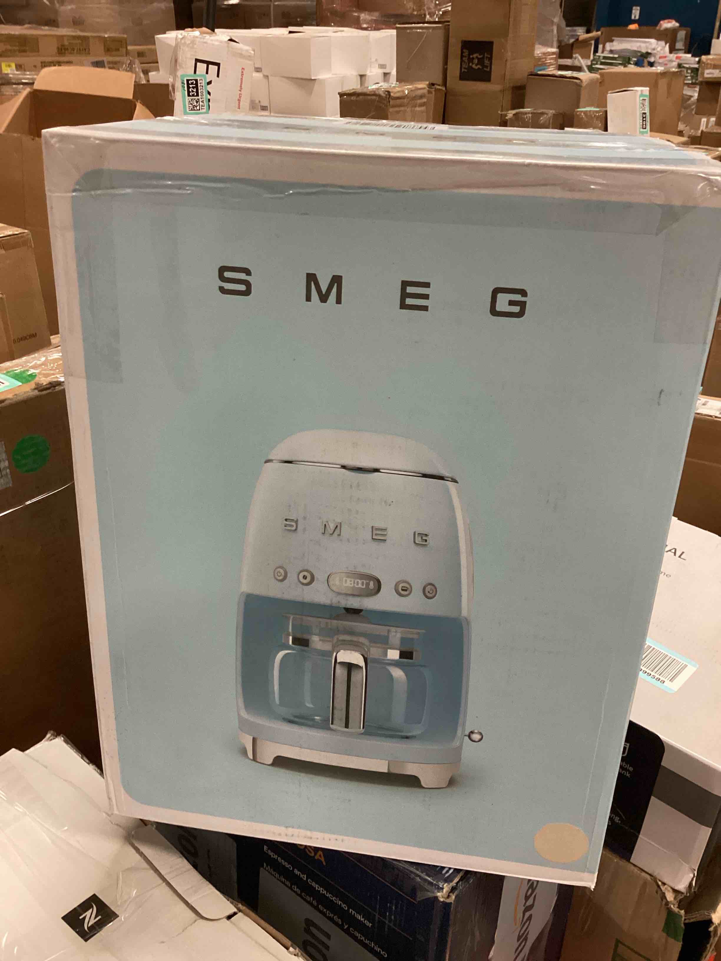 Smeg 50's Retro Style Aesthetic Drip Filter Coffee Machine, 10 cups, Pastel Blue