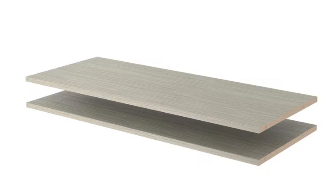 24 in. x 14 in. Rustic Grey Wood Shelves (2-Pack)