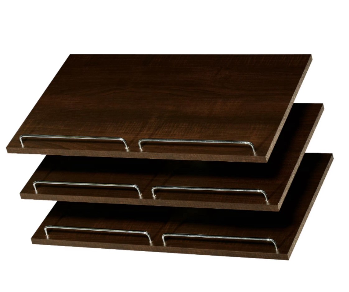 14 in. D x 24 in. W x 0.625 in. H Espresso Wood Shoe Shelves (3-Pack)