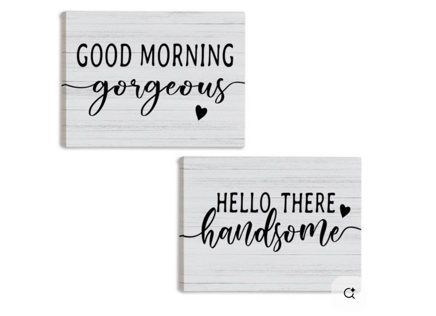 OXW Hello Gorgeous Couple Wall Art - Couples Bedroom Decor, His and Hers Bedroom Decor, Good Morning Gorgeous Bathroom, 11x14 Inch Set of 2