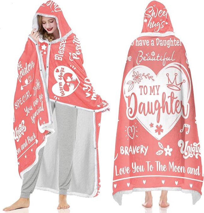 Blanket Hoodie Birthday Gift for Mom - Cozy Gift for Wife, Thoughtful Gift from Daughter or Son, Best Friends
