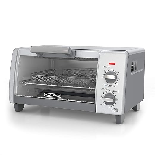 BLACK+DECKER 4-Slice Crisp 'N Bake Air Fry Toaster Oven, TO1787SS, 5 Cooking Functions, 30 Minute Timer, Stainless Steel