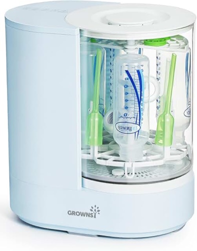 GROWNSY DeepClean Bottle Washer Pro, Baby Bottle Washer and Sterilizer and Dryer, Effortless Washing Machine for Bottle Cleaner, Pump Parts, Pacifiers - Wash, Sterilize and Dry with One Touch (Blue)