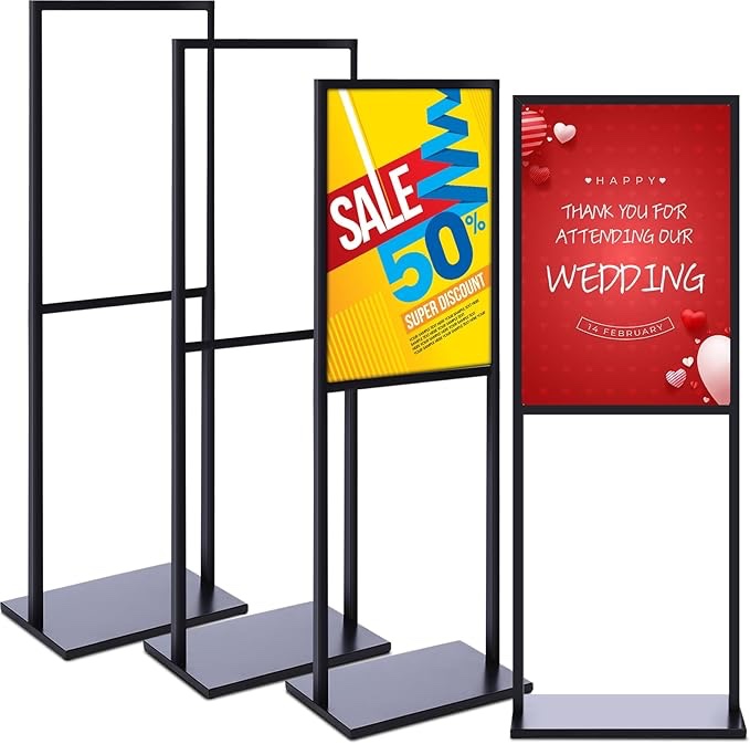 Blulu 3 Pack Sign Holder Stand 24'' x 32'' Heavy Duty Poster Banner Stand for Display Poster Sign Stand Double Side Poster Holder with Non Slip Bases for Outdoor Indoor Store Business Display