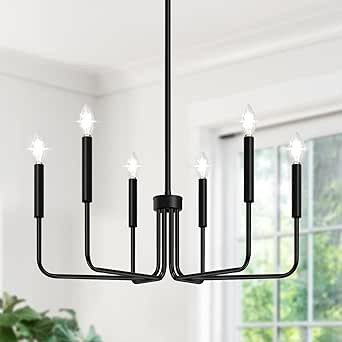 Black Chandelier 24 Light, Modern Farmhouse Chandelier for Dining Room, Round Industrial Candle Chandeliers Light, Wagon Wheel Chandelier 39in 3-Tier for Hallway, Living Room, Foyer, Island Lights