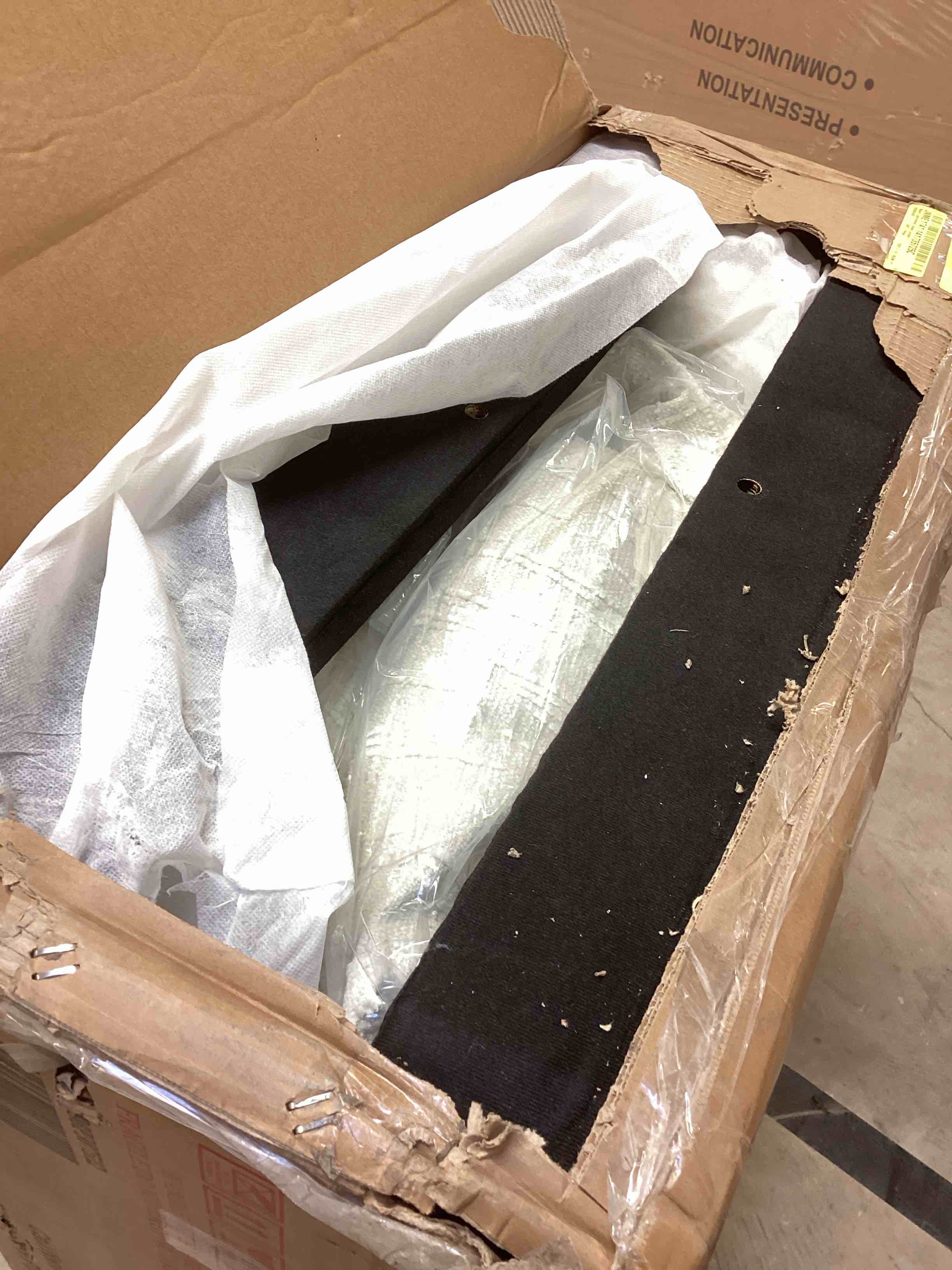 Condition photo showing Good Condition for (only box A) Aortzio Modern BEIGE Accent Bench 67-in x 30-in x 25.6-in 