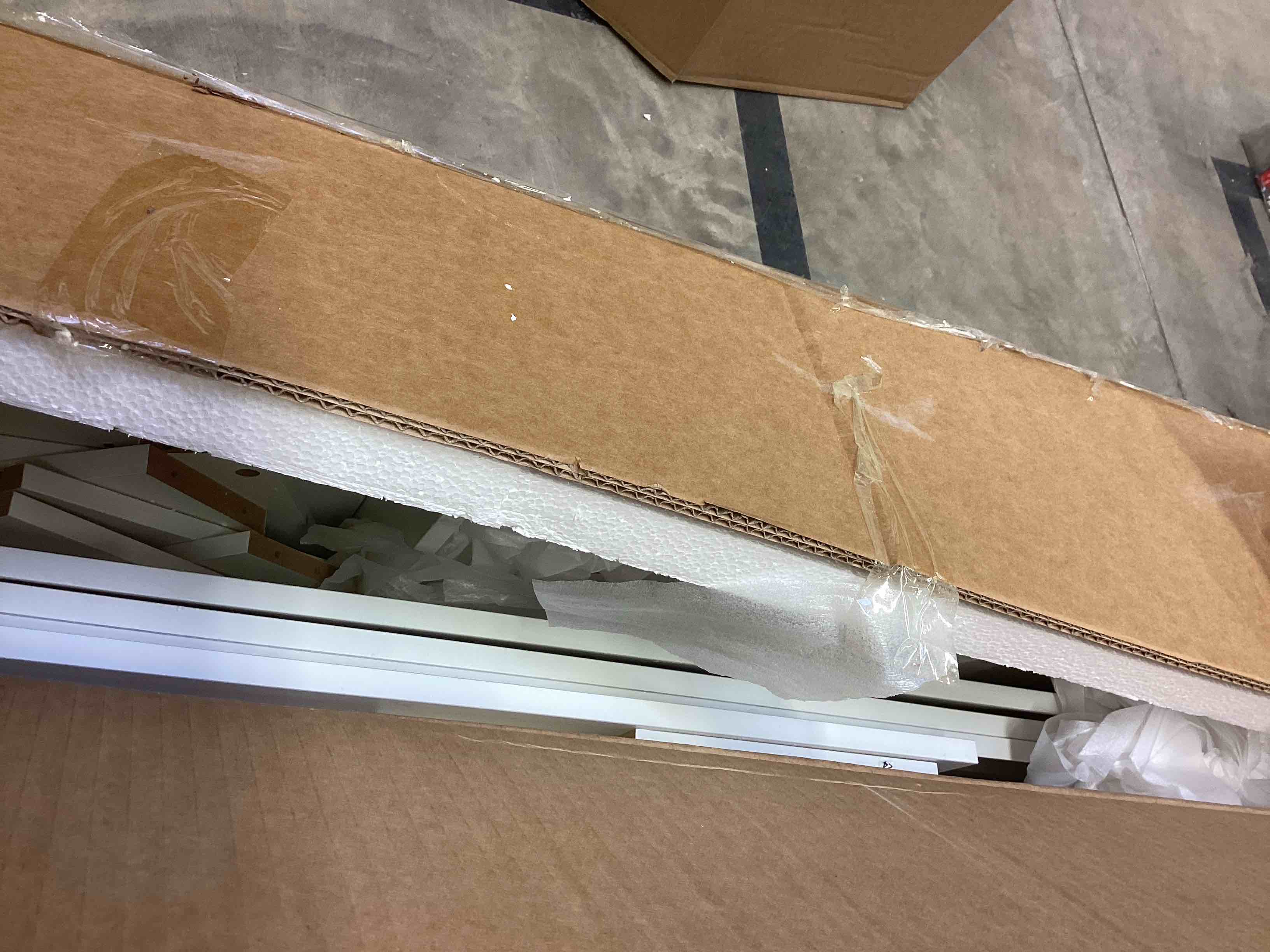 Condition photo showing As Is for Adriel 39.4" Makeup Vanity With Led Lighted Mirror, 7 Drawers, Power Outletand And Stool