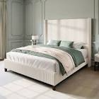 Dunwoody Upholstered Wingback Queen Size Platform Bed,Cream, Cream, Queen Sale Not pictured: Cream and Queen  Dunwoody Upholstered Wingback Queen Size Platform Bed,Cream