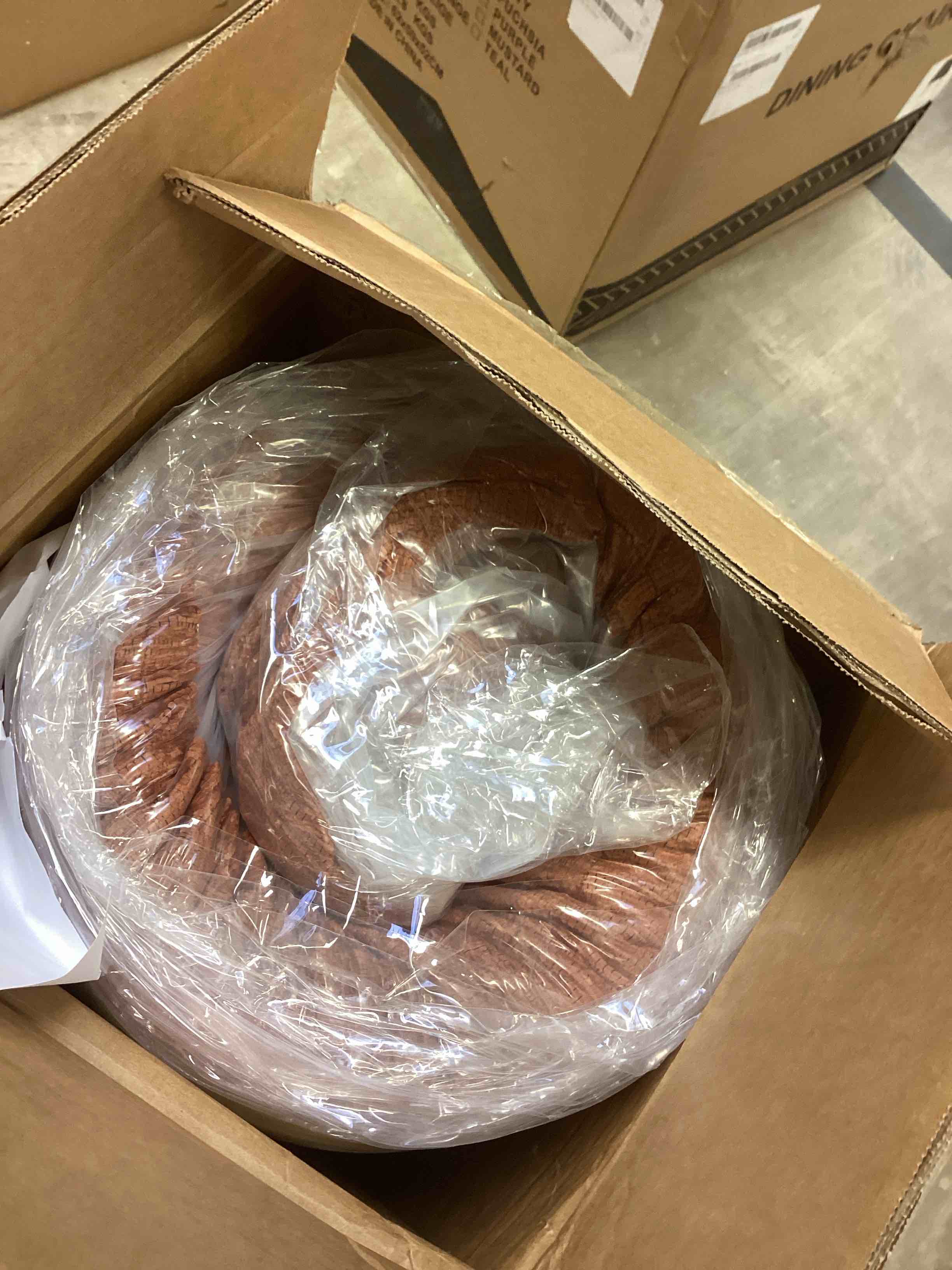 Condition photo showing Good Condition for (incomplete) Magic Home 138.6" Modular Sectional Sofa with Movable Ottomans, Modern Flannel Fabric Deep Seat U-Shaped Cloud Couches Orange Couch for Living Room, Apartment, Office, 6-Seat, Orange