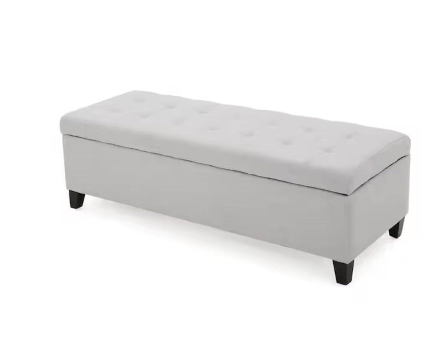 Mission Light Grey Storage Ottoman Bench 