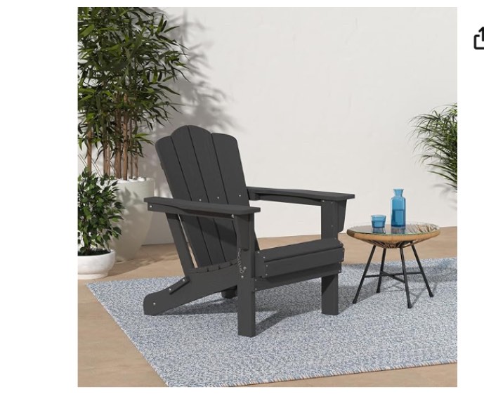 Foldable Adirondack Chair Gray