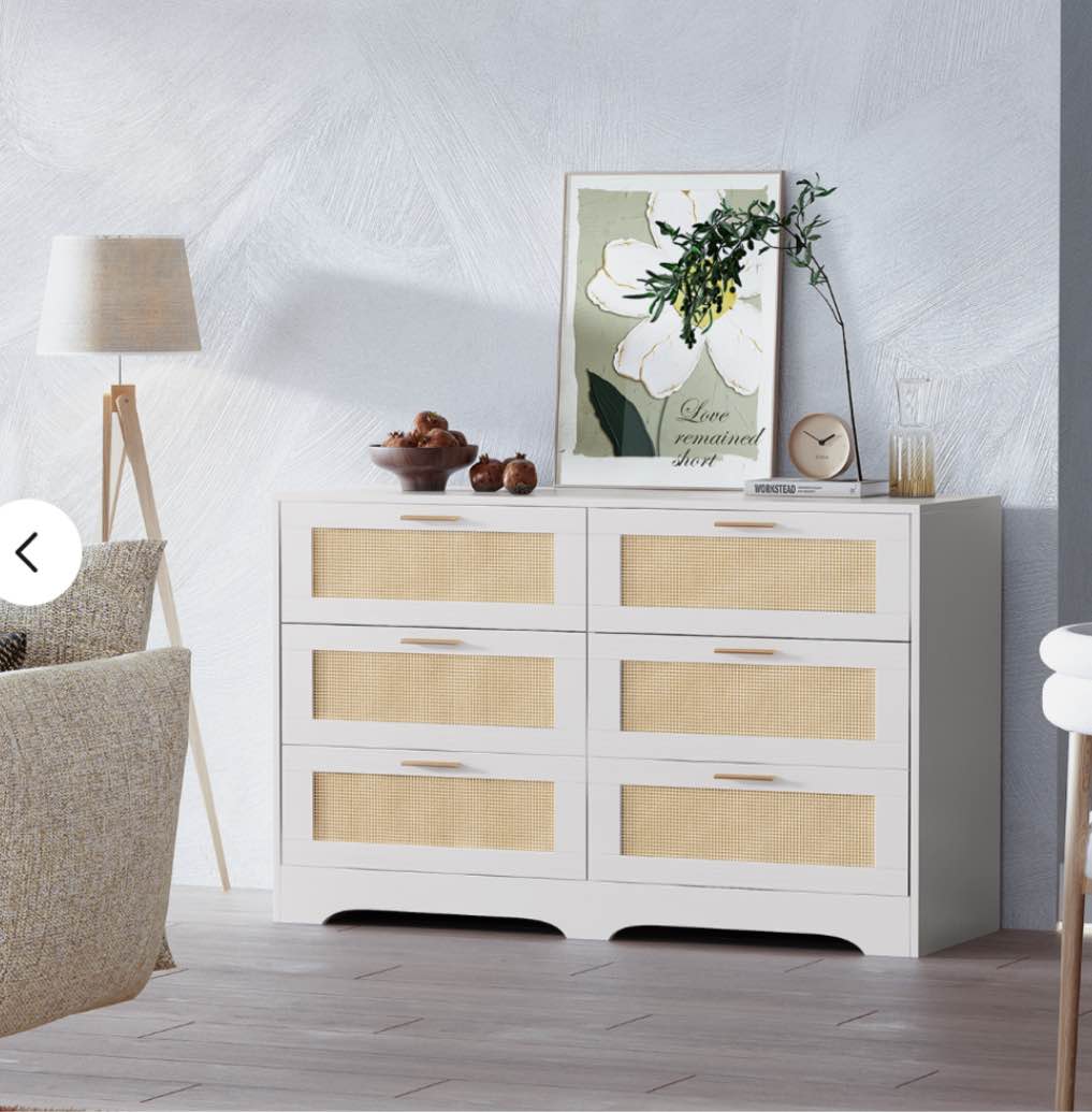 Redlife 6 Drawer Chest Dresser Clothes Storage Bedroom Furniture Cabinet Home White 