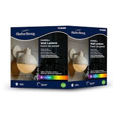 Harbor Breeze FARRELL Wall Lantern Farol de pared White Finish Acabado blanco White Plastic Lens Mica de plástico blanco 3-Year Limited Warranty 3 años de garantía limitada 7.92 in x 10.52 in x 12.12 in 20,11 cm x 26,72 cm x 30,78 cm 6 Color Modes TURTLE FRIENDLY 83 RUST & FADE RESISTANT LED