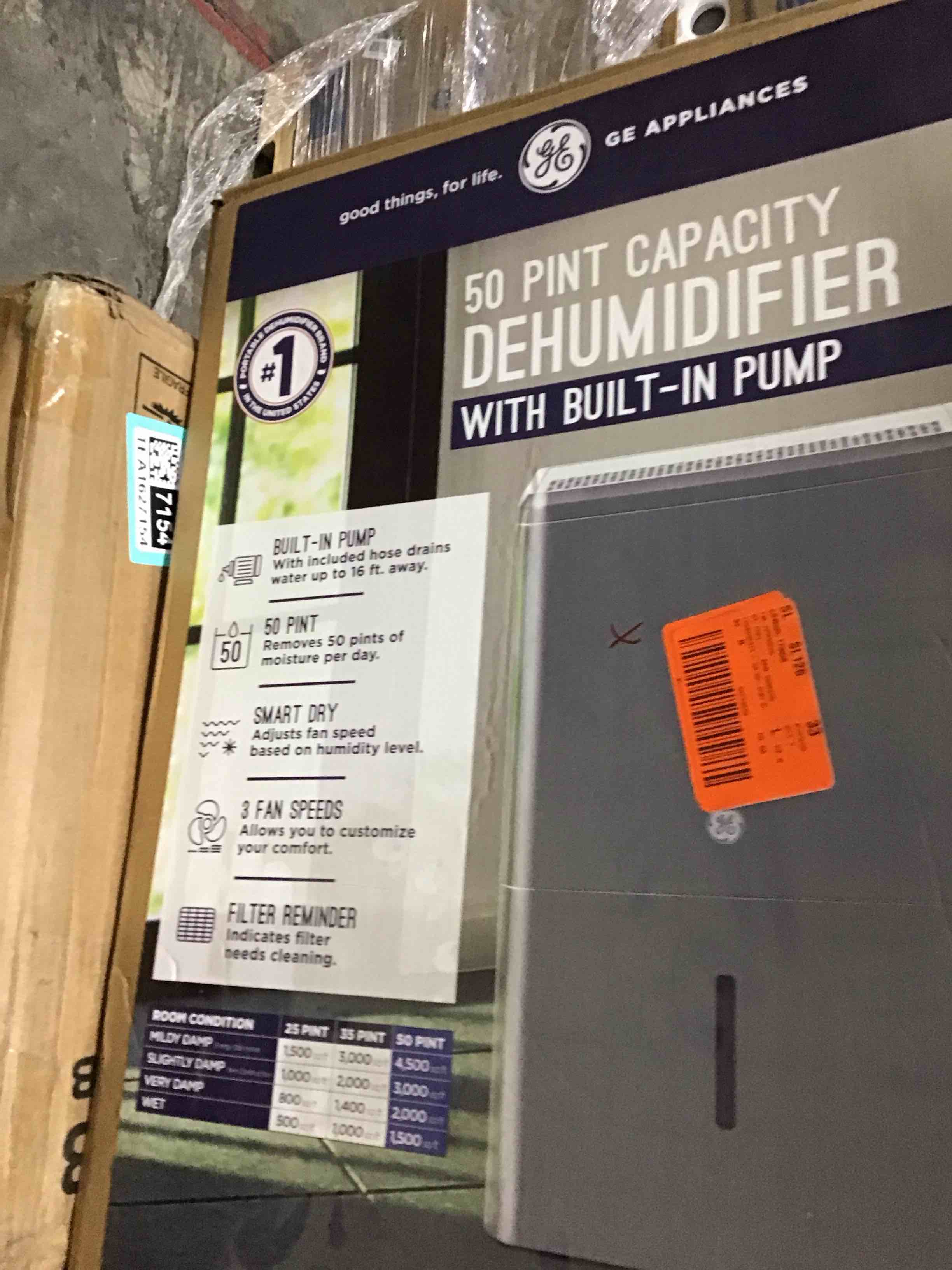 50 pint cap. dehumidifier with pump