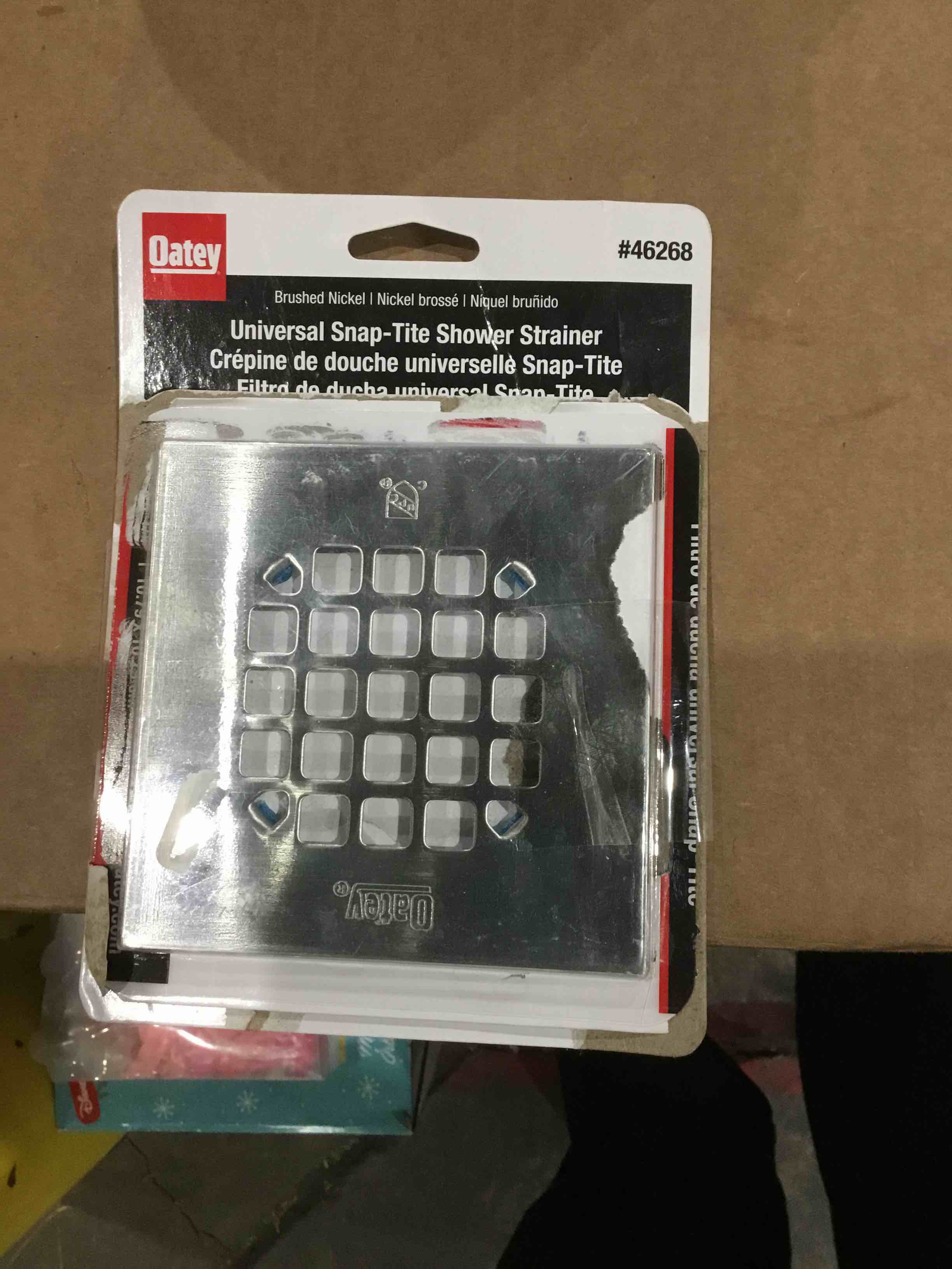 Oatey snap-tote shower strainer 