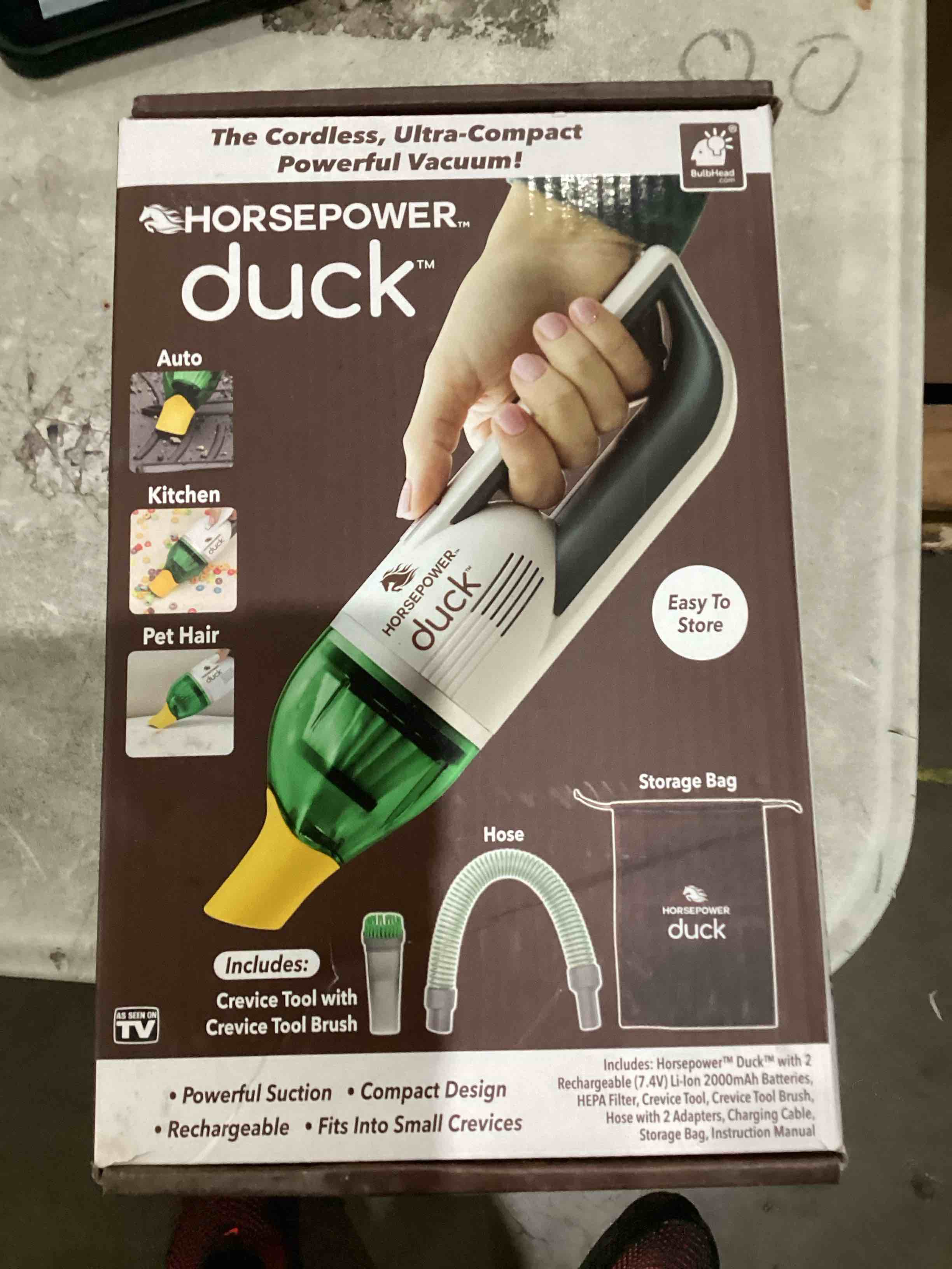 6080995 Duck Bagless Cordless Filter Bag Compact Vacuum&#44; White