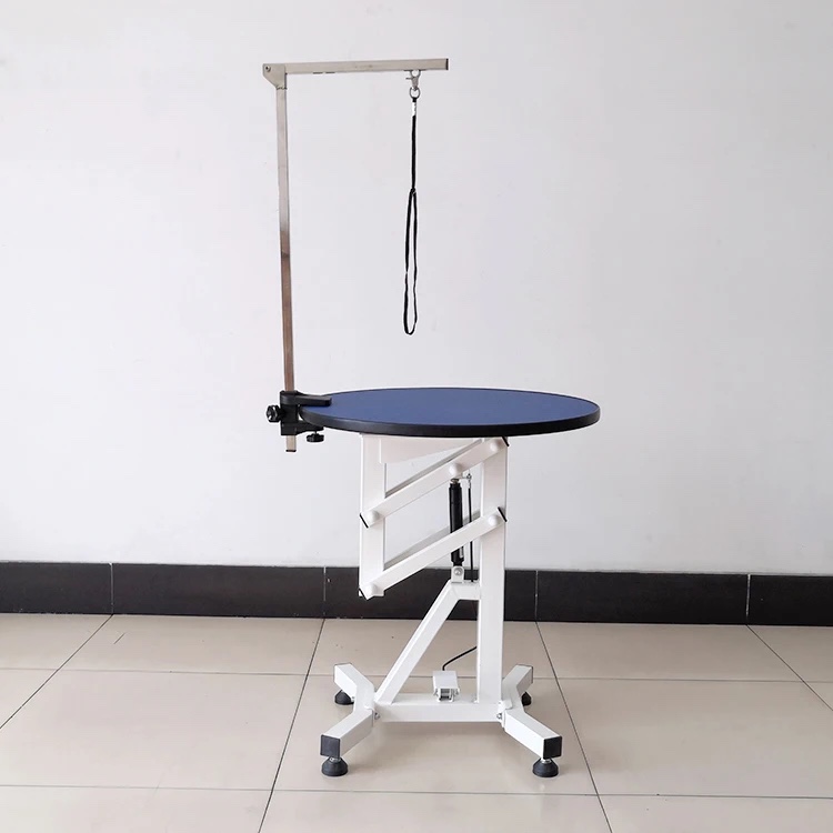 LIZE Height Adjustable Round Table Top Pneumatic Lift Dog Pet Grooming Table