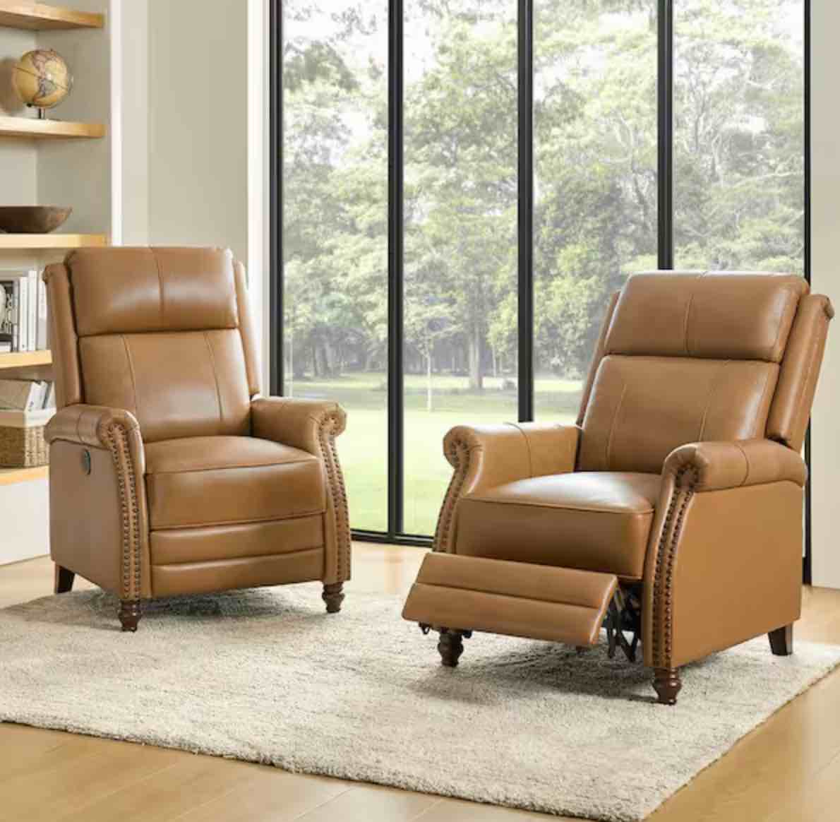 Oscar Camel 29 in. W Traditional Genuine Leather Power Recliner