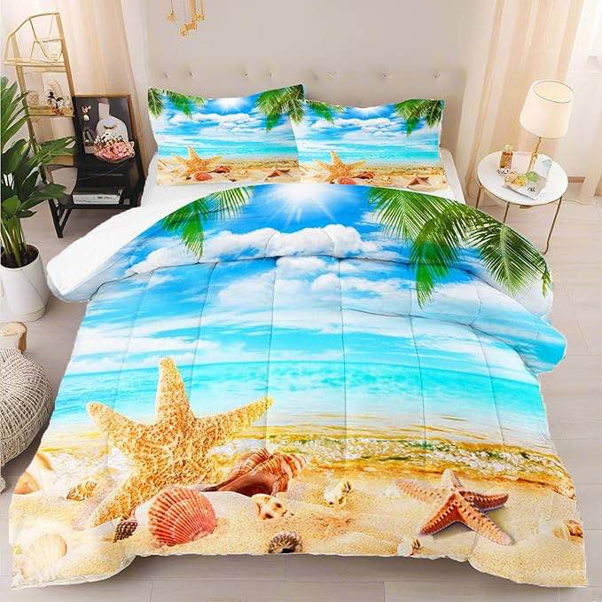 beach Comforter with one pillow sheet twin size 