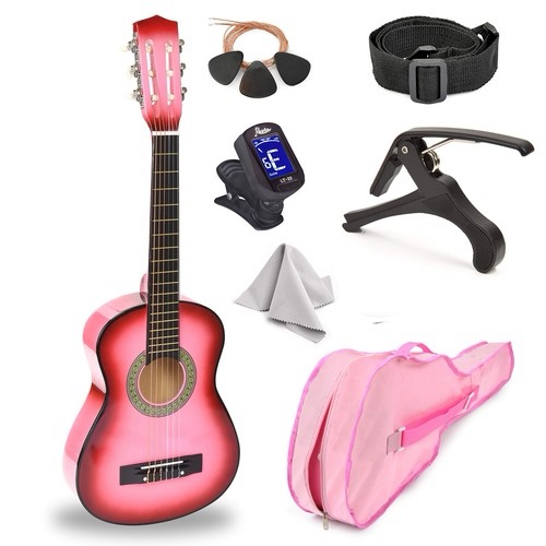 30" Wooden Guitar with Case and Accessories for Kids