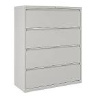 4 Drawer 42in W Lateral File Cabinet Light Grey Heavy Duty Filing 
