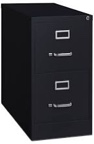 2 Drawer Vertical File Size Black Filing Cabinet  (26.5In D) 