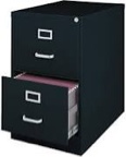 Staples 2 File Drawers Vertical File Cabinet Locking Black Legal 26.5 D (13447D)