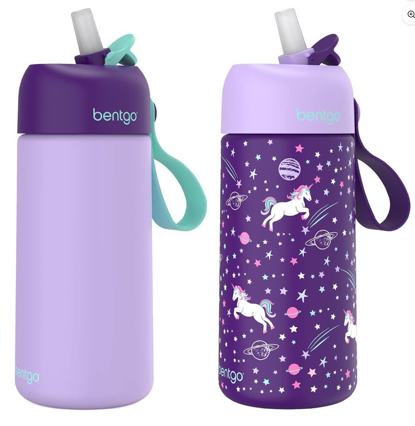 bentgo 2-pack kids stainless steel 14 oz water bottle set