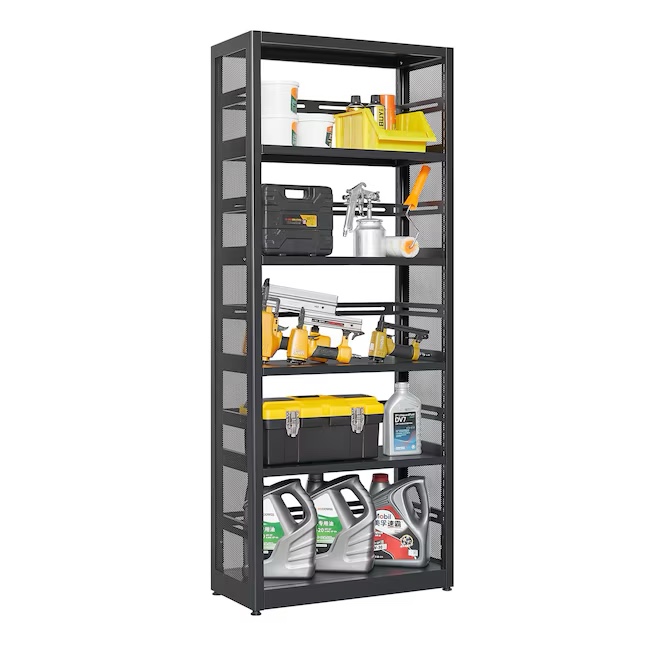 KJSJ- 5C-FN 5-Tiers Metal Adjustable Garage Storage Shelving Unit in Black (28 in. W x 68 in. H x 13 in. D) by LTMATE