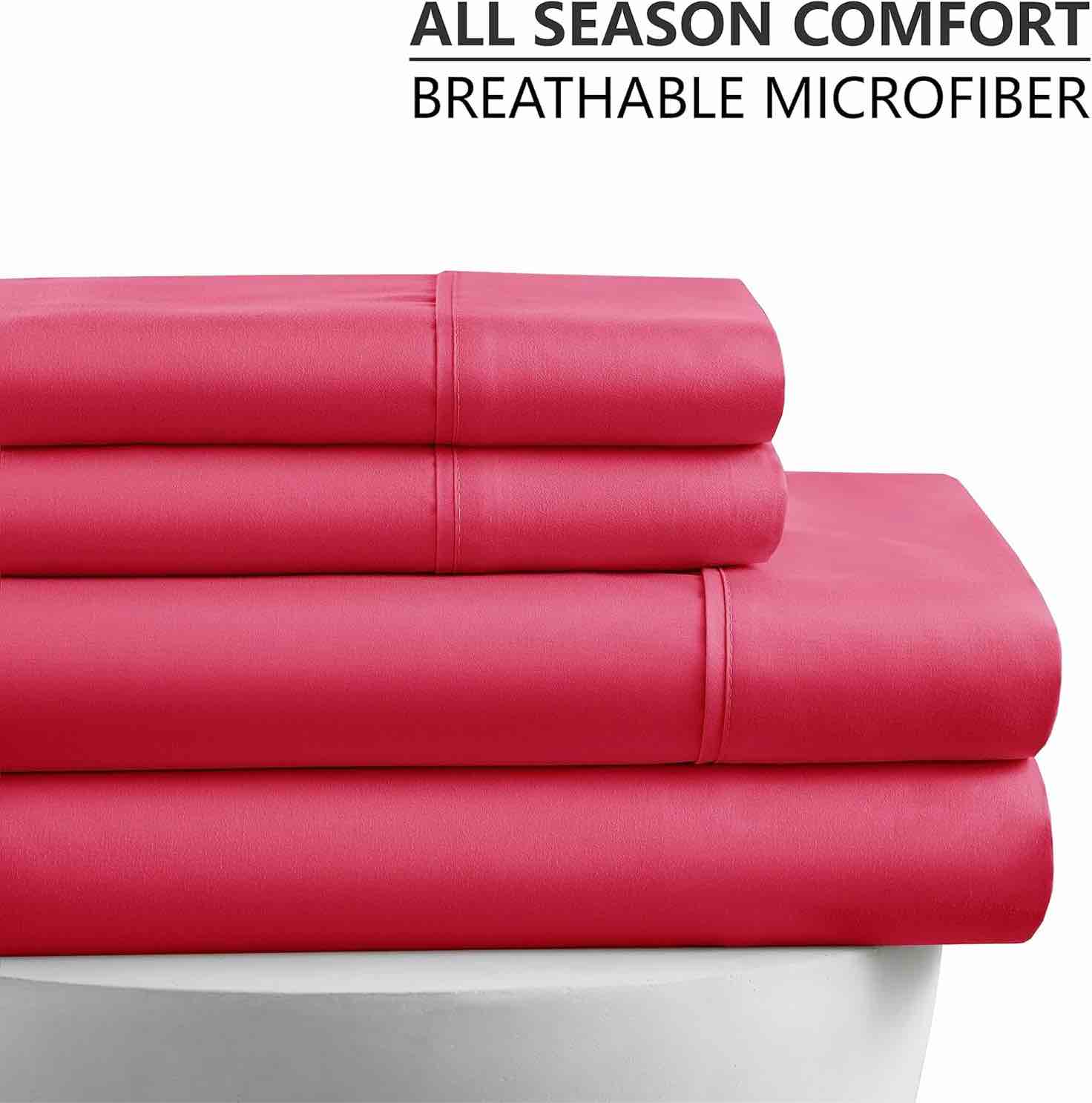 Pink Majestic Home Bon Dormir 3 Piece Twin Sheet Set