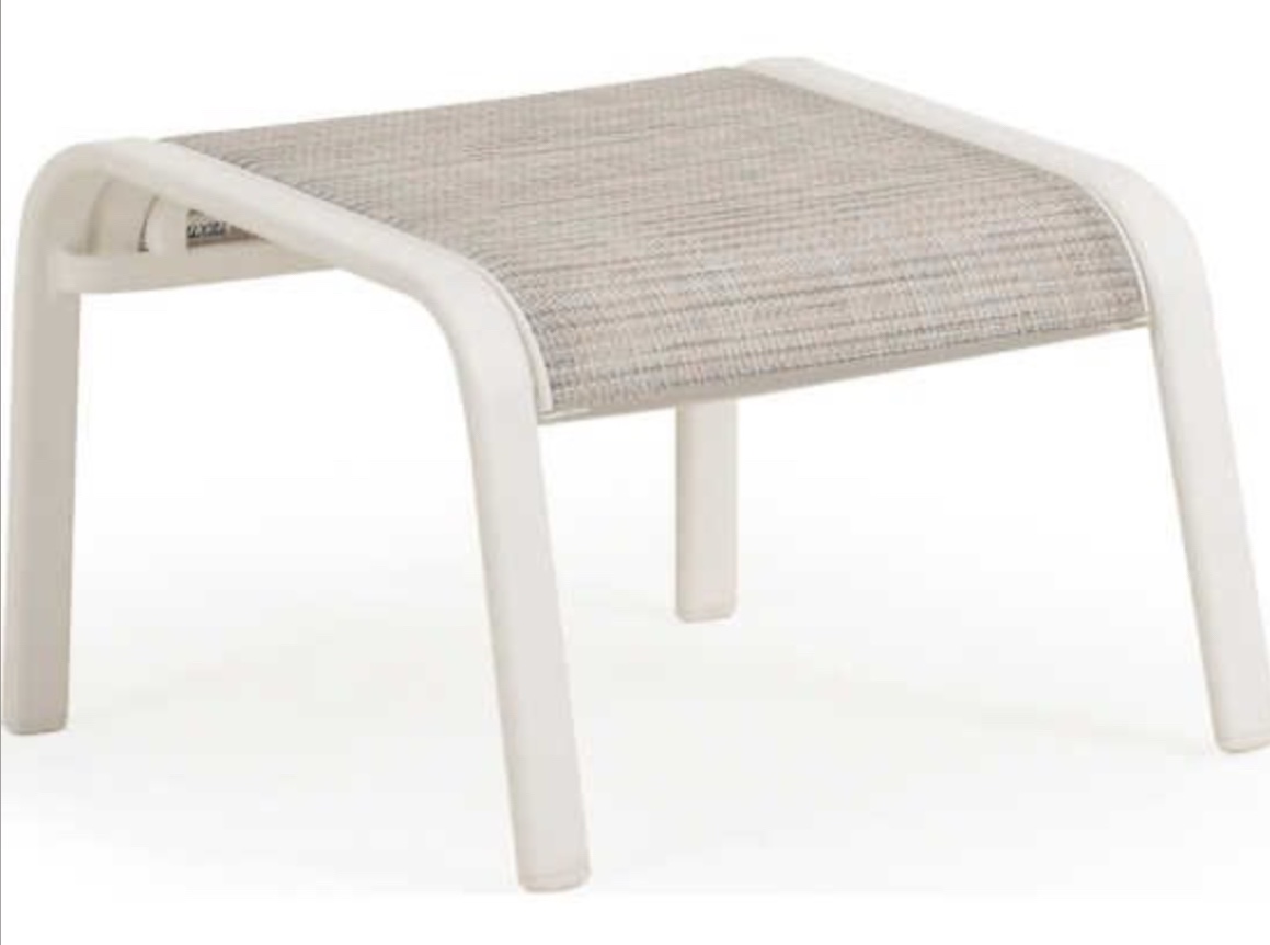Aluminum Sling Outdoor Ottoman with Caribbean Cane Sling By Mallin Casual Furniture 