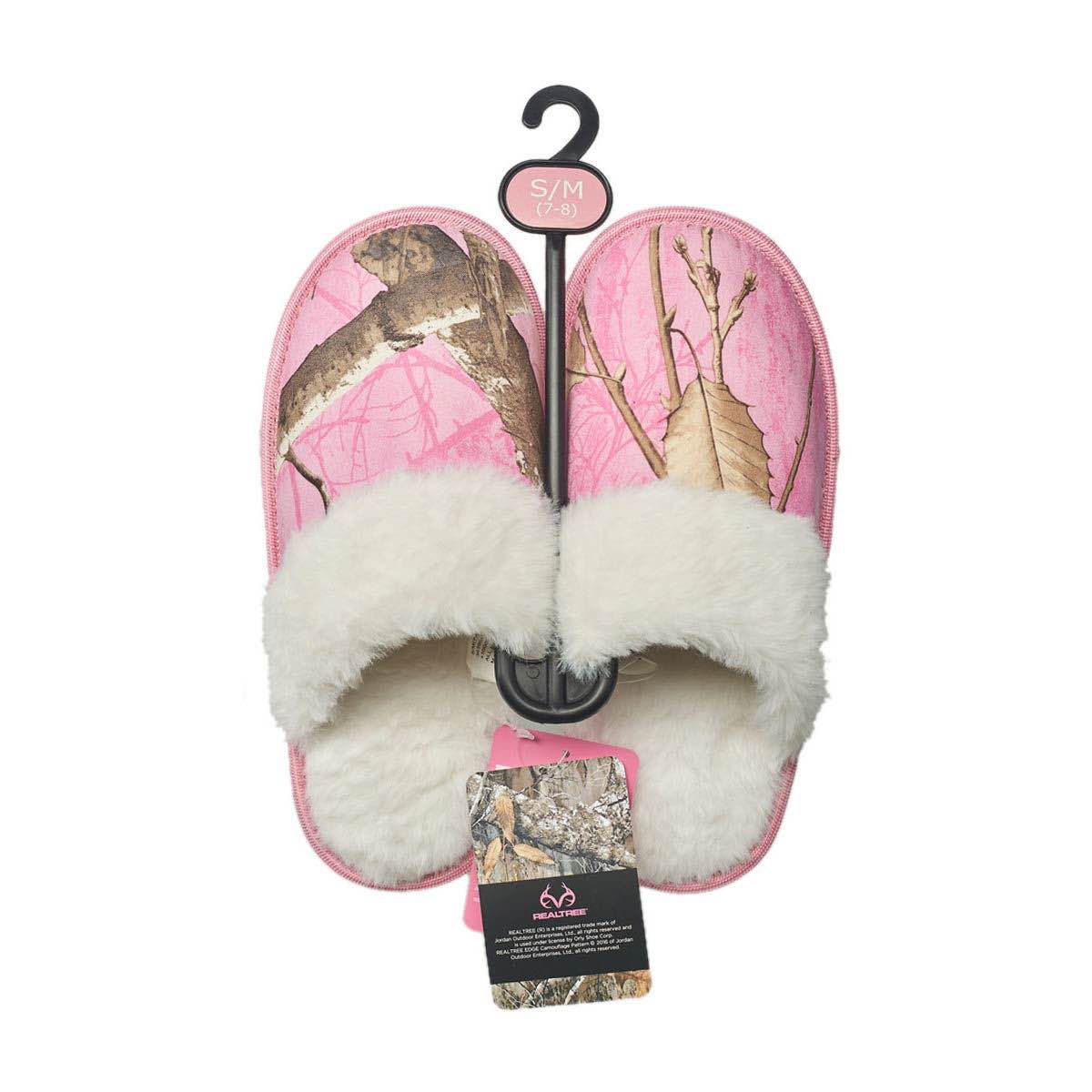 Realtree Ladies' Slipper, S/M (7-8), Pink Camo