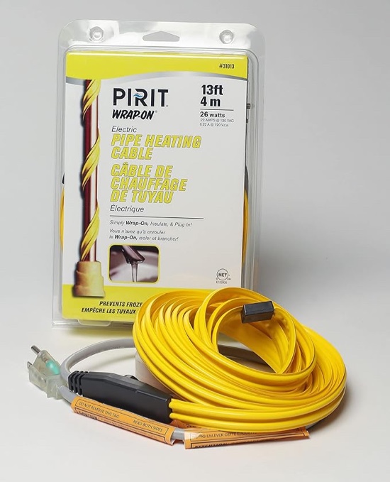 WRAP-ON Prevent Frozen Pipes Automatic Solid Circuit Heat Tape- 13-Feet, 120 Volt - 11013