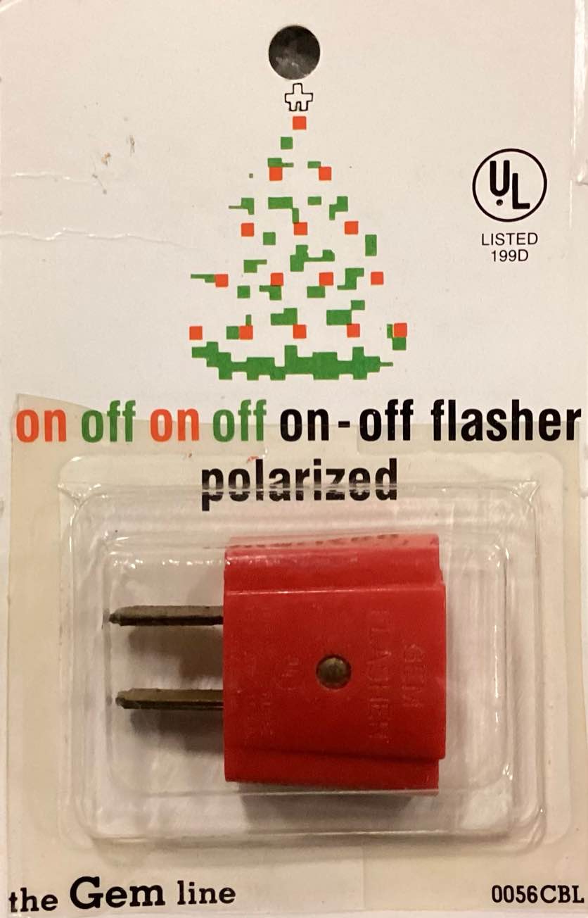 Vintage Red GEM Electric Flasher 2-Prong Plug Christmas Light 0056CBL