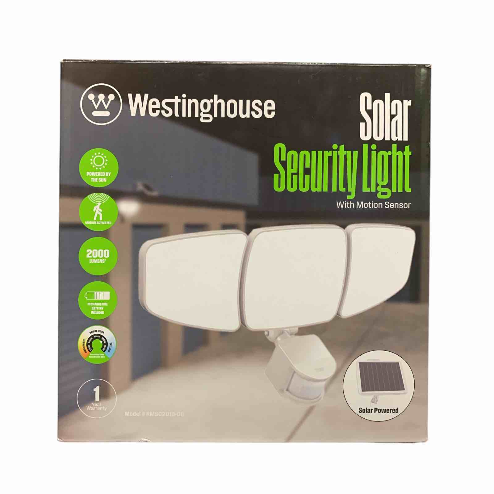 Westinghouse RMSC2010-06 2000 Lumen Solar Powered Security Light with Motion