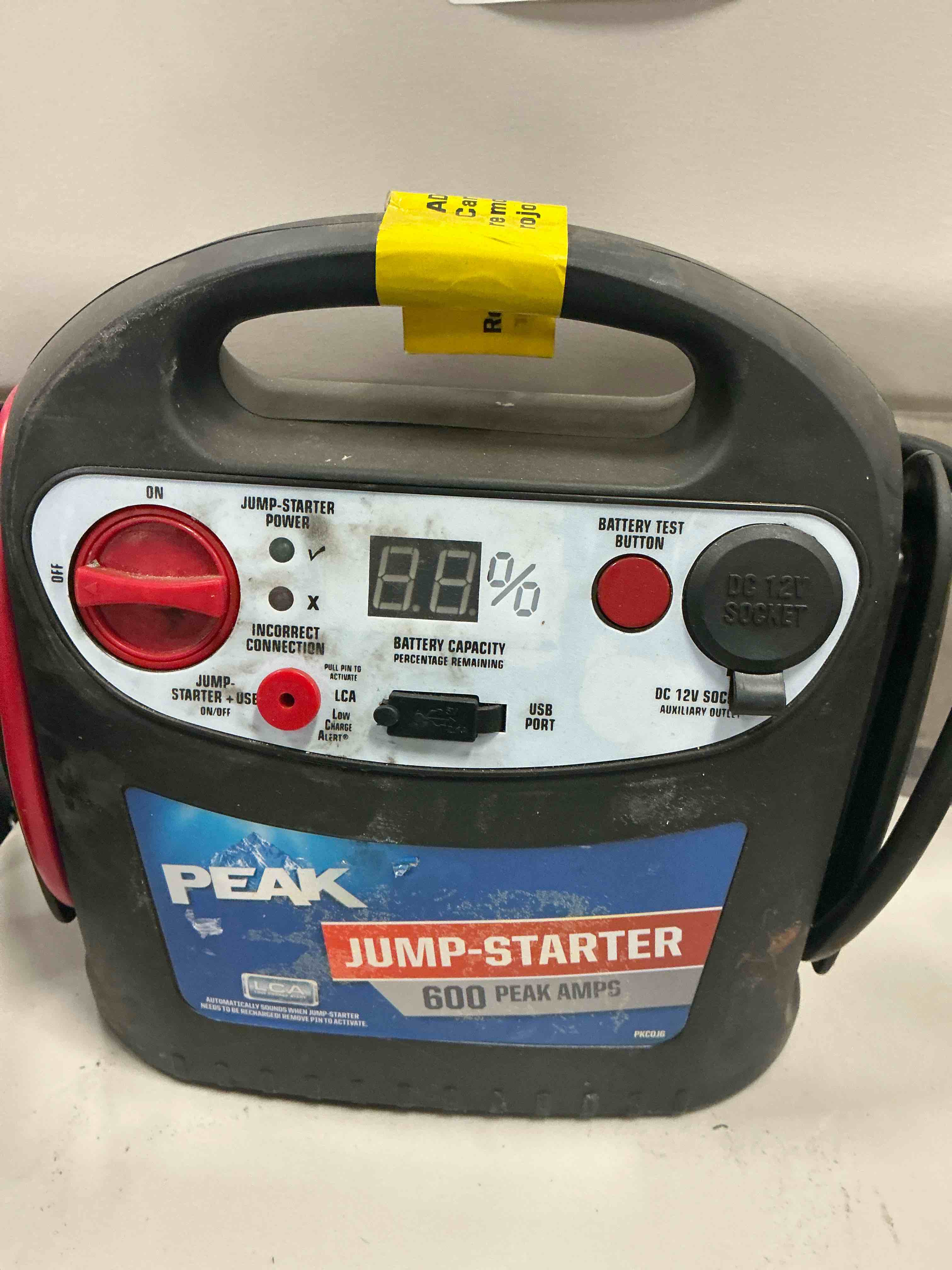 Peak 600 Peak Amp Jump Starter USB Outlet