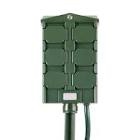 myTouchSmart Outdoor 6 Outlet Yard Stake Timer, Plug-In, Light Sensor, On at Dusk/Off After 6 Hours, Weather Resistant, Heavy-Duty Grounded Outlets, Ideal for String Lights, Landscape, Seasonal, 41295