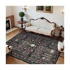 moynesa boho black area rugs 6x9 living room rug, washable living room rugs for bedroom traditional accent, ultra-thin soft oriental dining room rug floor carpet for kids playroom