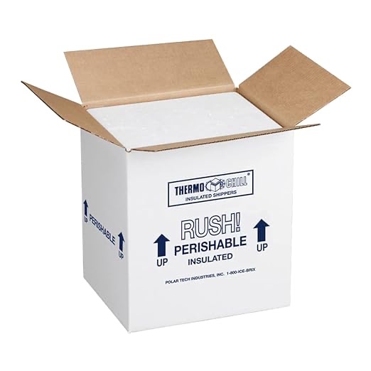 Polar Tech Thermo Chill 266/J56C Large Insulated Foam Container, 19" Length x 12" Width x 16" Depth