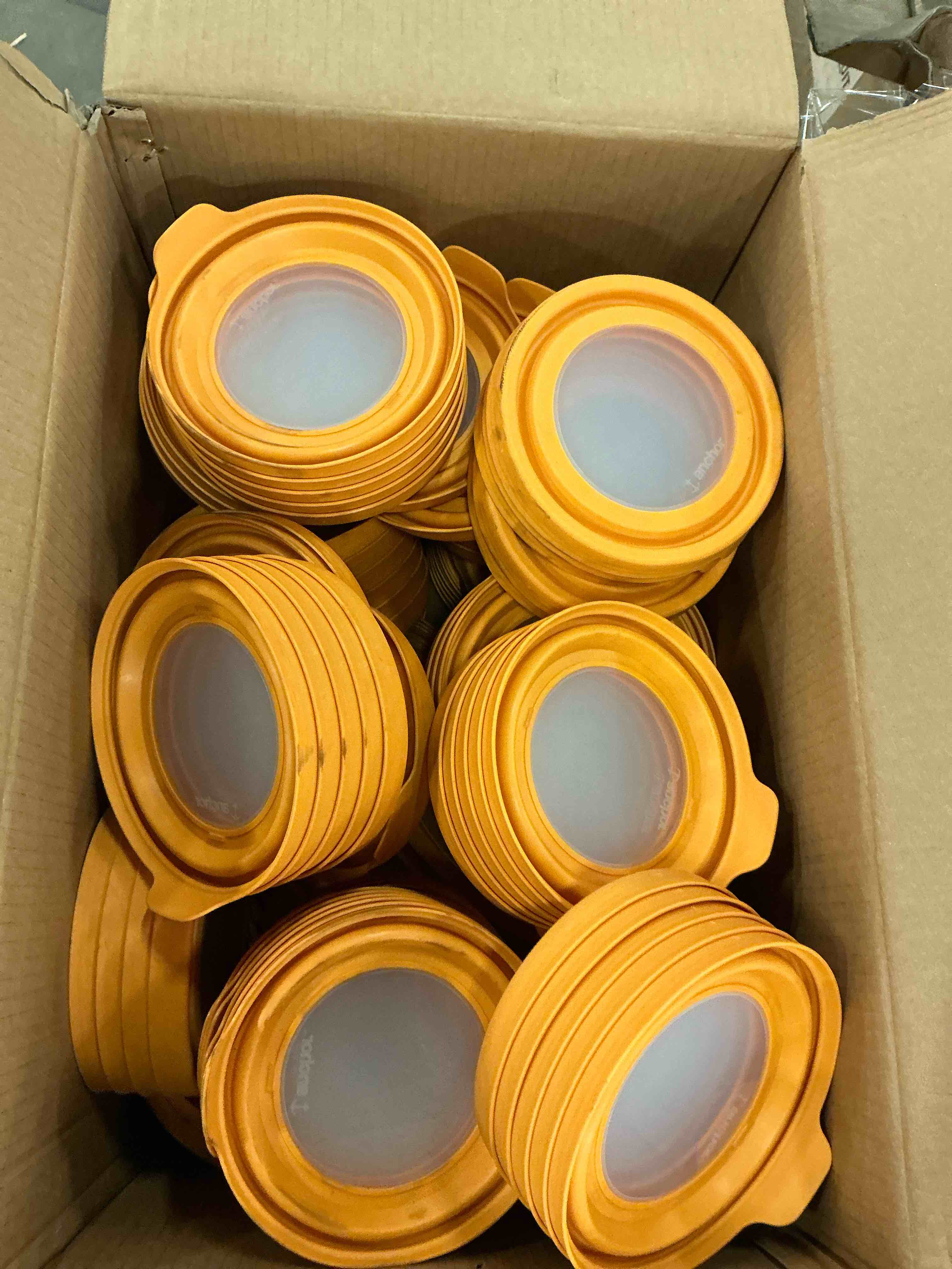 Assortment of yellow silicone lids
