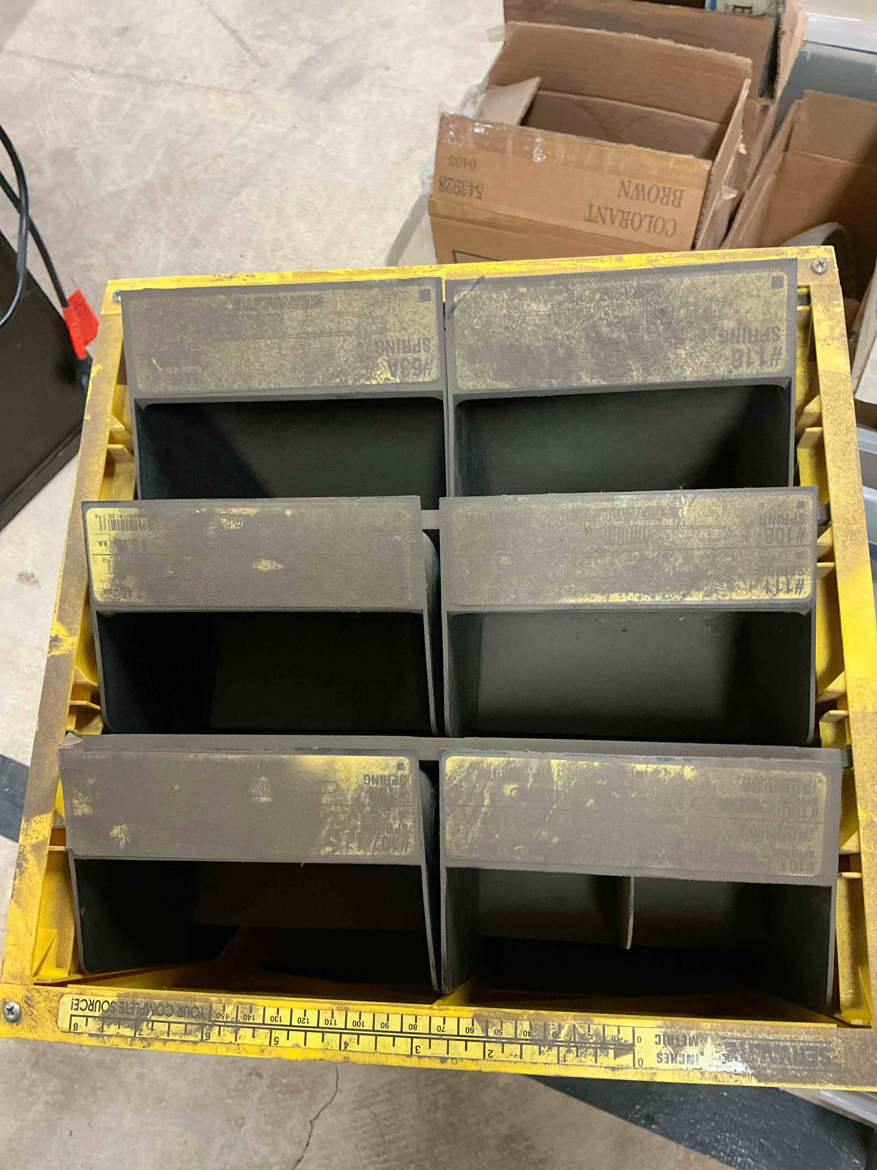stacked containers for parts small 