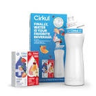 Cirkul 22oz White Stainless Steel Water Bottle Starter Kit with Blue Lid and 2 Flavor Cartridges (Fruit Punch & Mixed Berry)