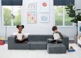 Delta Children Cozee 4-Piece Sectional Sofa Set, 20"D x 20"W x 15.5"H, Grey