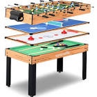 SereneLife Multi Game Table, 48" Sports Arcade Games with Accessories, Ping Pong, Hockey, Pool Billiards, Soccer Foosball All in One, for Indoor Outdoor, Family, Kids and Adults