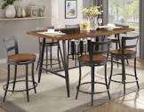 Lexicon Selbyville Metal Swivel Counter Height Chairs in Cherry and table Set ( 6 chairs and one table) 