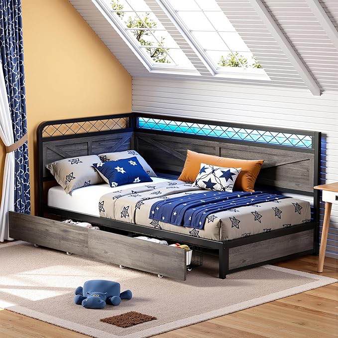 Twin size day bed black and grey (see description)
