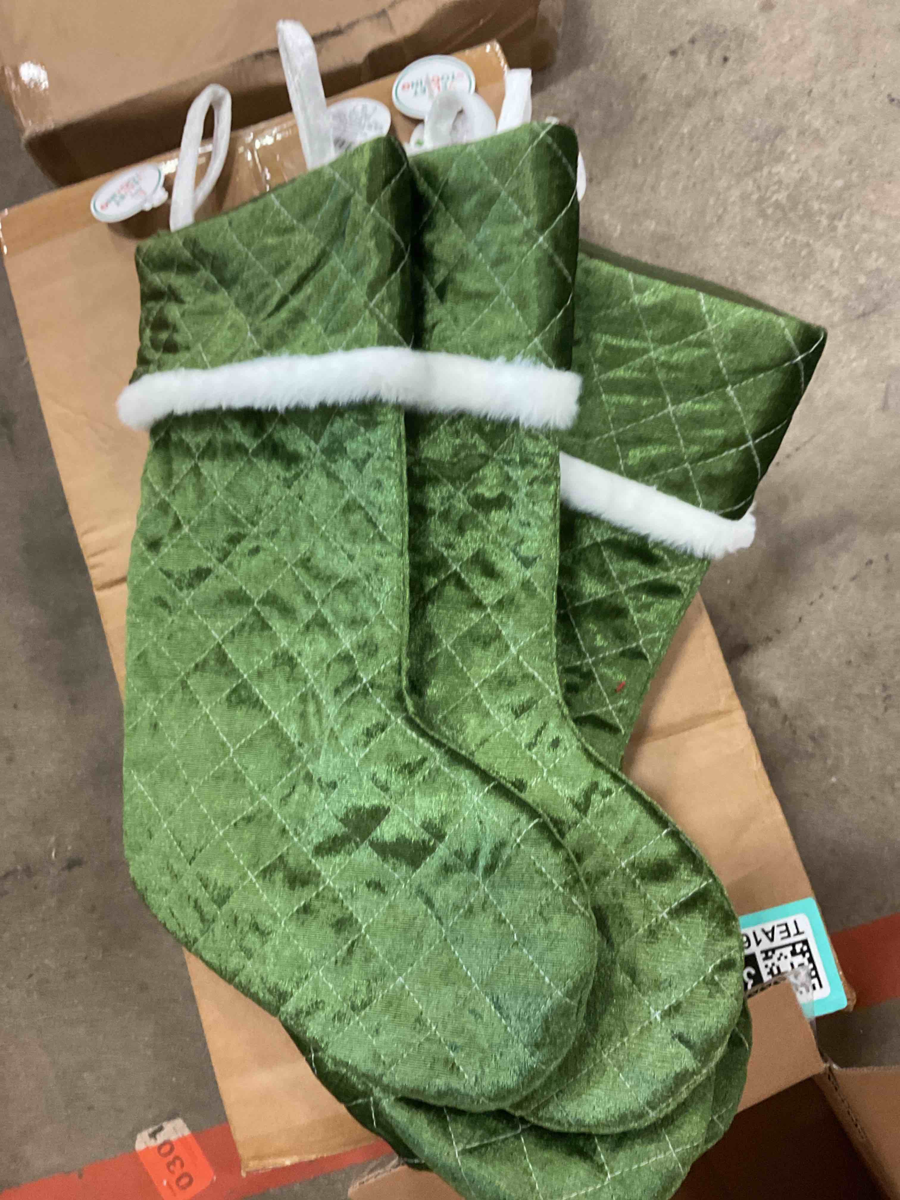 Playground Bullseye Green Velvet stockings 