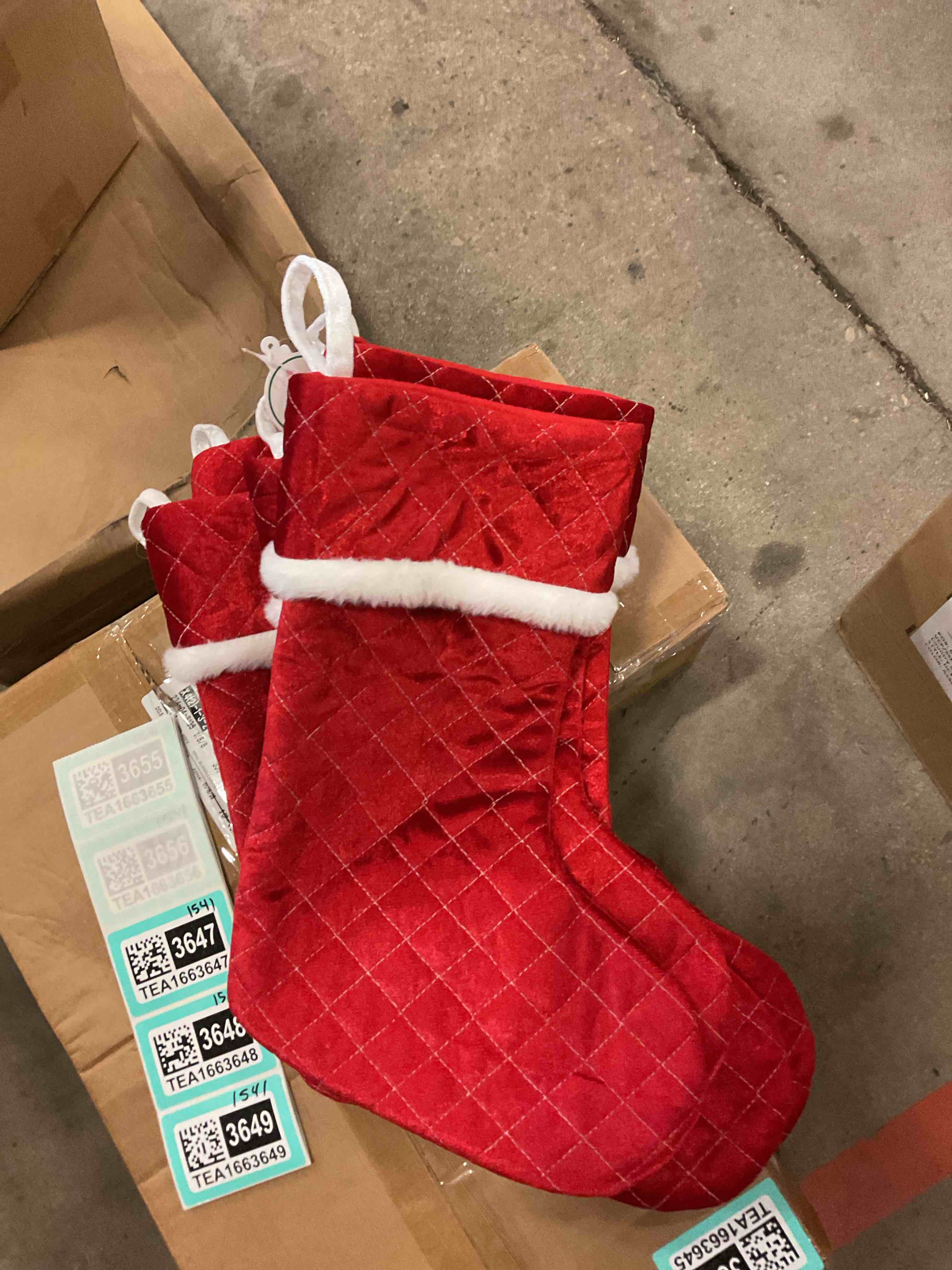 Playground Bullseye Red Velvet stockings 