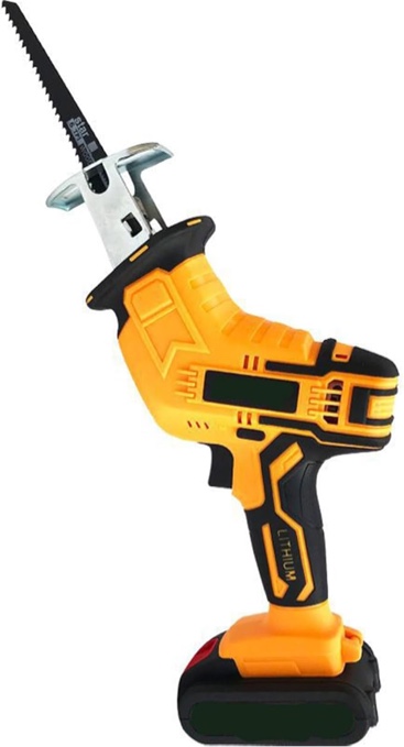 Electric Reciprocating Saw with 8/12 Blades Fit for 18v Battery Cordless yellow