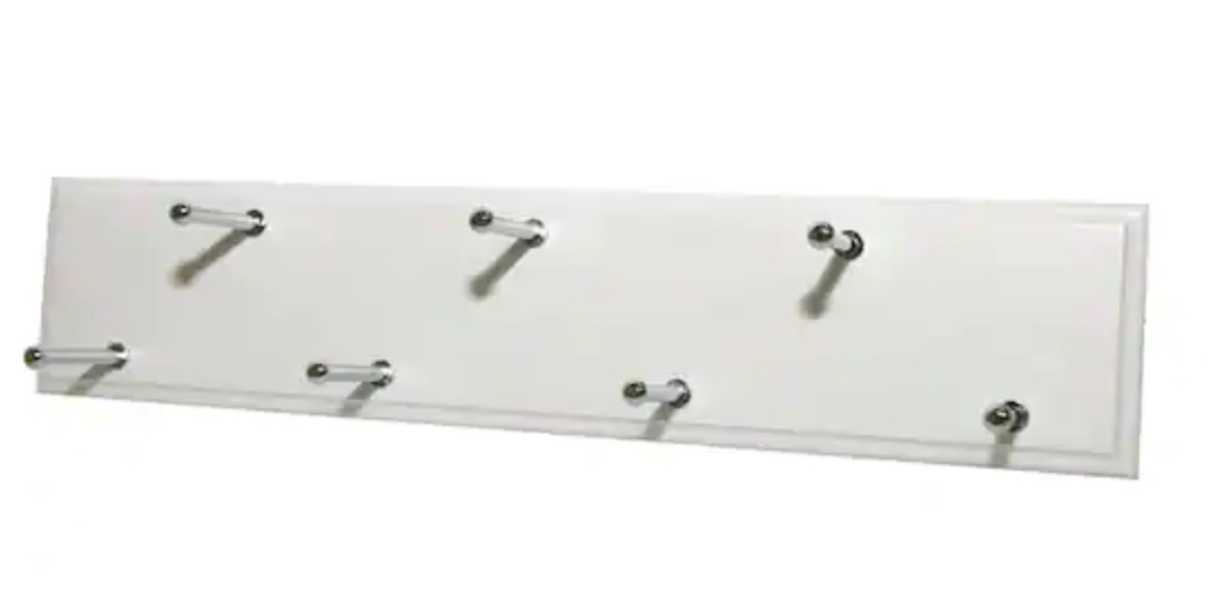 7-Hook Pull-Out Classic White Belt Organizer